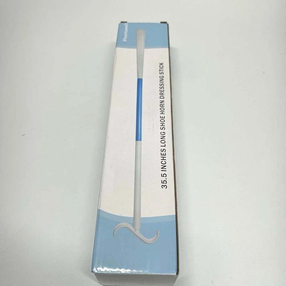 Phantawell 35.5 Inch Long Dressing Stick Aid With Shoe Horn Shoes Socks Open Box